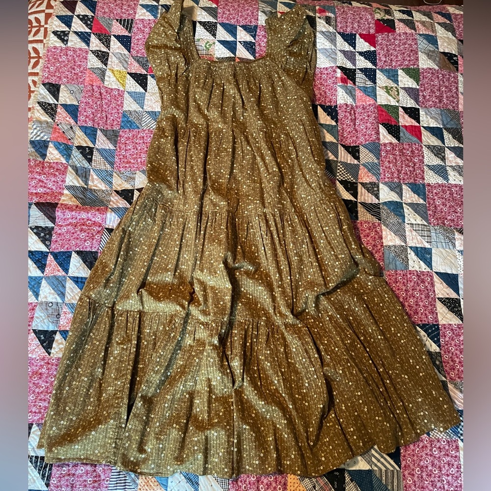 Madewell Tiered Midi Dress in Daisy Stitch Floral Cotton